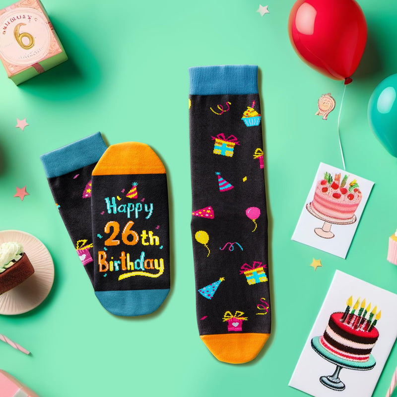 26th Birthday Gifts Socks Ideas - Socks for 26 Year Olds Women Men, Best Gifts for 26 Year Olds, 26th Birthday Socks