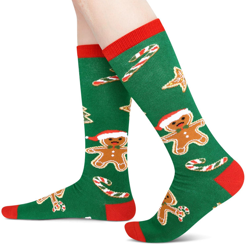 Christmas Gifts Stocking Socks for Women - Christmas Knee High Snoemen Gingerbread Socks Secret Santa Xmas Stocking Stuffers for Teen Girls