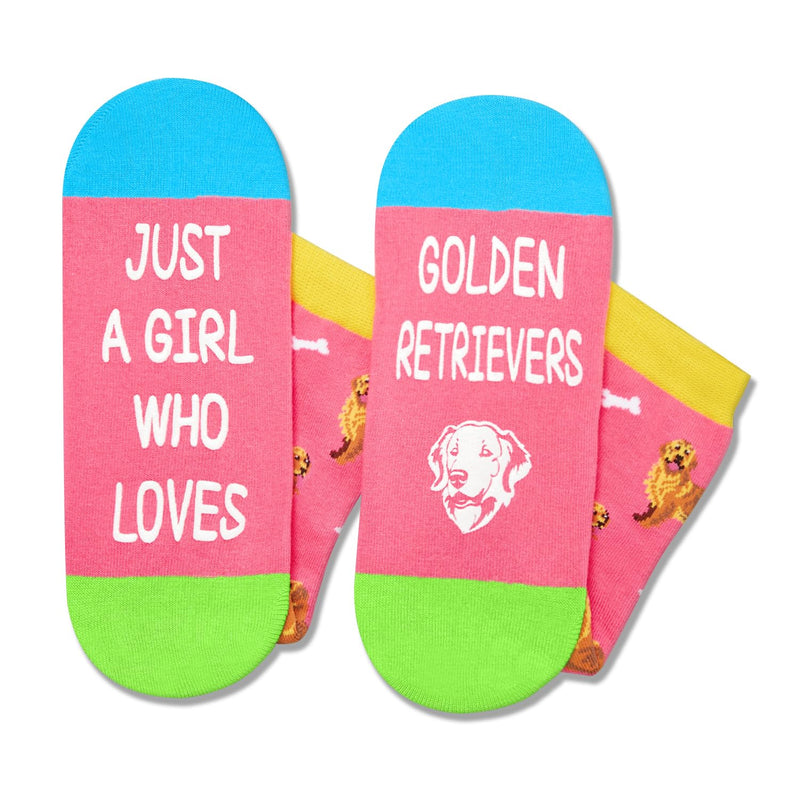 Funny Golden Retrievers Socks for Girls - Crazy Gifts Silly Fun Weird Gifts In Pink