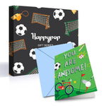 HAPPYPOP Soccer Gifts For Boys Kids 10-12 - Gifts For Soccer Lover Players With Greeting Card, Preteen Tween Kids Boys Soccer Socks Stocking Stuffers