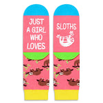 Sloth Gifts for Girls; Funny Sloth Socks for Teen Girls, Novelty Socks for Teens, Sloth Gifts for 7-9 Years