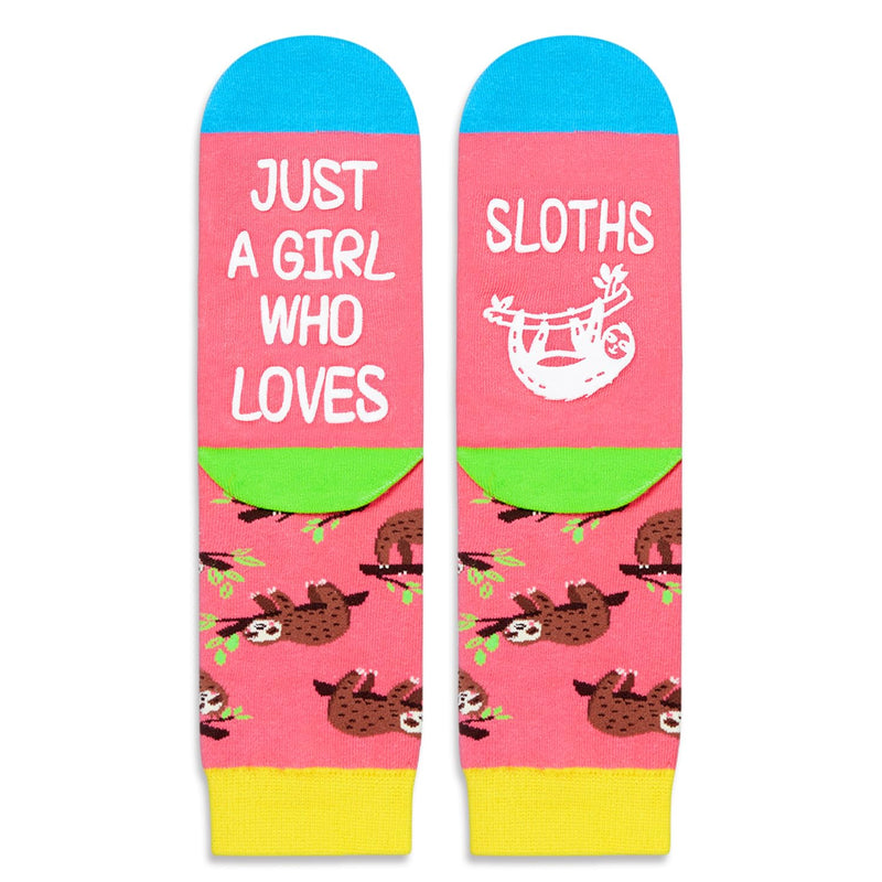 HAPPYPOP Sloth Gifts for Girls - Funny Sloth Socks for Teen Girls, Novelty Socks for Teens, Sloth Gifts for 13 18 Years