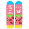 HAPPYPOP Sloth Gifts for Girls - Funny Sloth Socks for Teen Girls, Novelty Socks for Teens, Sloth Gifts for 4-6 Years