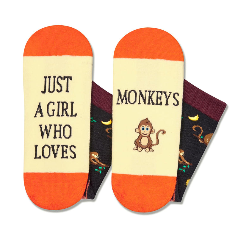 Funny Monkey Gifts for Monkey Lovers - Monkey Socks for Teen Girls, Novelty Animal Socks for Teens, Monkey Stocking Stuffers