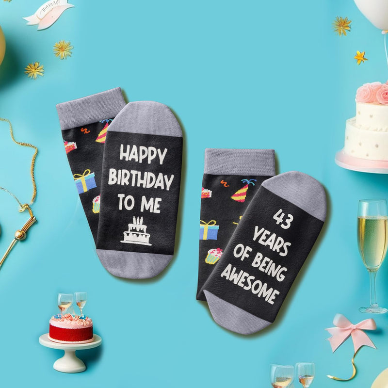 43rd Birthday Gift Ideas for Men Women - Socks for 43 Year Old Middle Aged Man Woman, Best Gifts for 43 Year Old Him Her Male Female