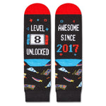 HAPPYPOP 8 Year Old Birthday Gifts Socks Ideas - 2017 Birthday Gifts for Eight Year Olds, Presents for 8 Year Old Boys Girls in Gift Box with Greeting Card