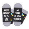 41st Birthday Gift Ideas for Men Women - Socks for 41 Year Old Middle Aged Man Woman, Best Gifts for 41 Year Old Him Her Male Female