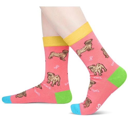 Funny Pug Gifts for Pug Lovers - Novelty Pug Socks Crazy Silly Cute Fun Socks