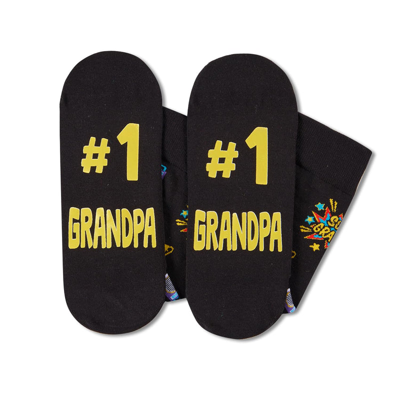 HAPPYPOP Grandpa Gifts From Grandson Granddaughter - Grandfather Gifts Granddaddy Gifts Gramps Gifts, Grandpa Birthday Gifts, Grandpa Socks, Black