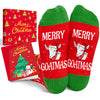 Christmas Gifts for 2-3 Year oldKids - Red Christmas Stockings Secret Santa Socks Xmas Stocking Stuffers Goat Gifts Boys Girls