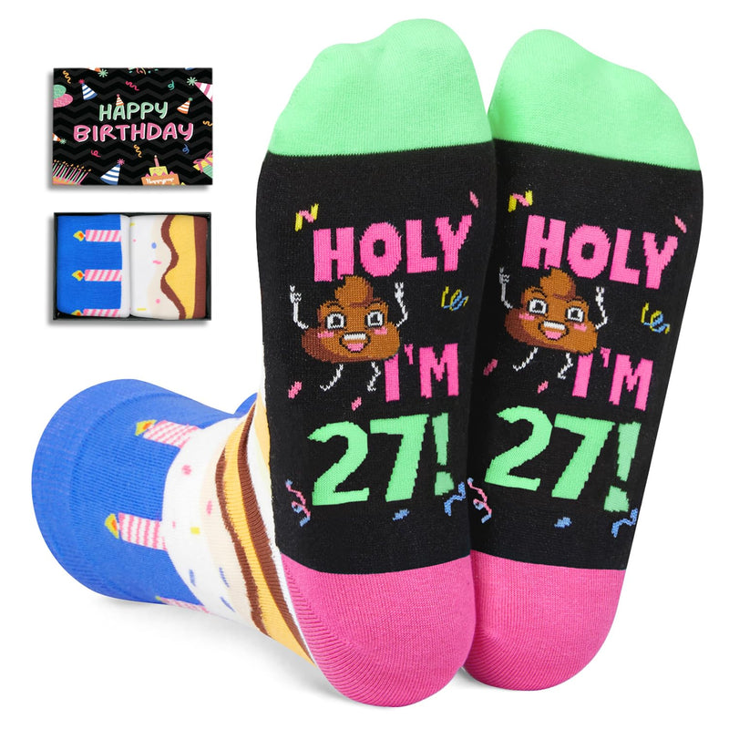 27th Birthday Gifts for Her Him, Gifts for 27 Year Old Women Men, Best Cool 27th Birthday Gifts Socks for Male Female