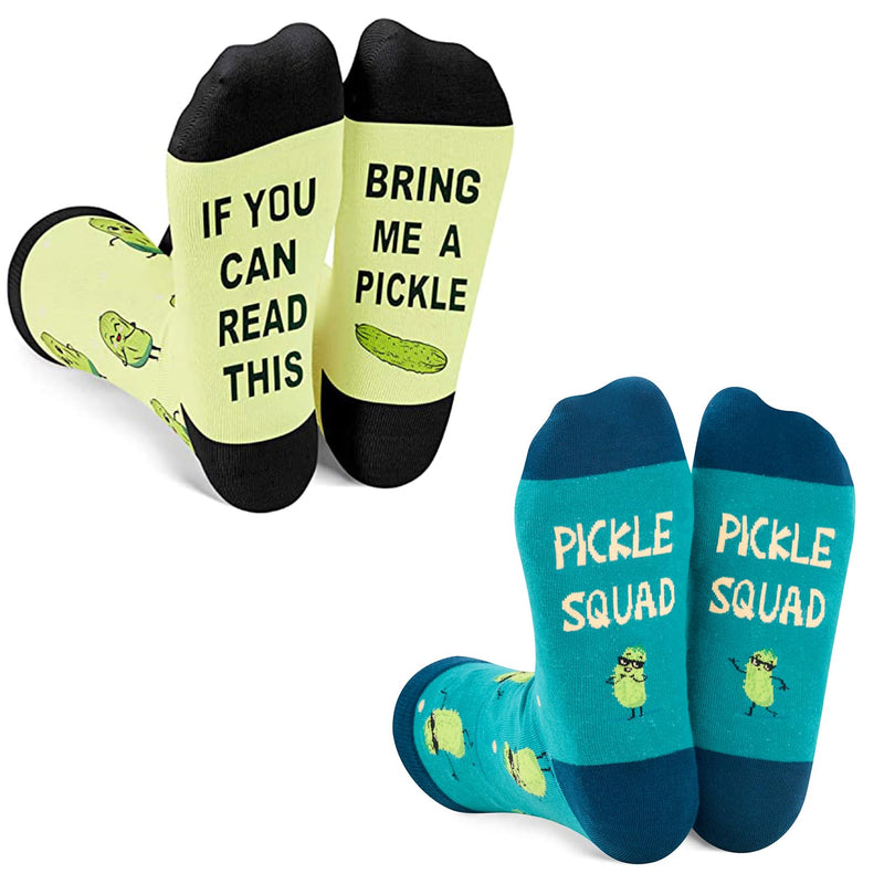 Pickle Gifts for Men Women - Pickle Big Dill Socks Funny Saying Socks, 2 Pack