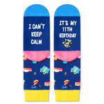 11th Birthday Gifts for Boys - Socks for Kids Age 11, 11 Year Old Tween Boy Girl Gift Ideas, Presents for 11 Year Olds, Birthday Gift Box with Greeting Card