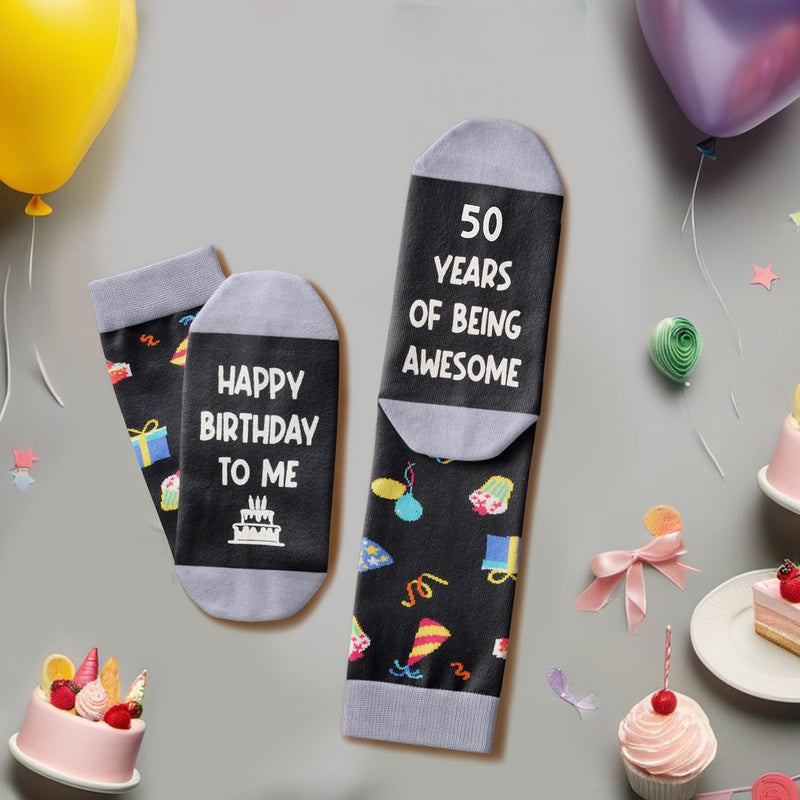 50th Birthday Gift Ideas for Men Women - Socks for 50 Year Old Middle Aged Man Woman, Best Gifts for 50 Year Old Him Her Male Female