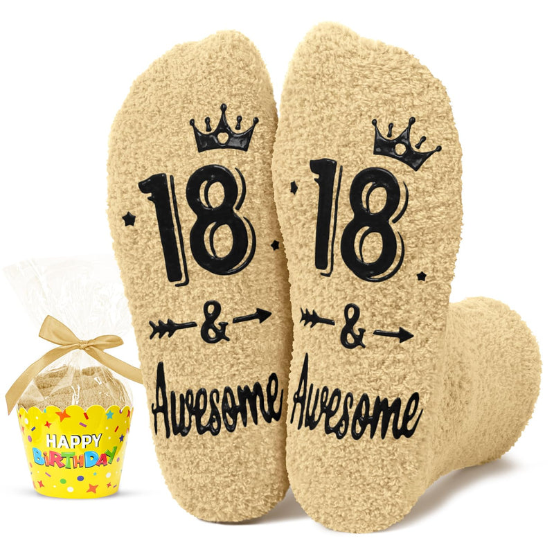 HAPPYPOP Gifts for 18 Year Old Boy Girl - 18th Birthday Sock Gifts for 18 Year Old, 18th Birthday Gift Ideas, Happy Birthday Socks