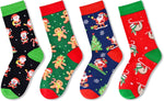 Christmas Gifts Stocking Socks For Girls Boys - Secret Santa Socks For Kids, Xmas Stocking 4 Pack