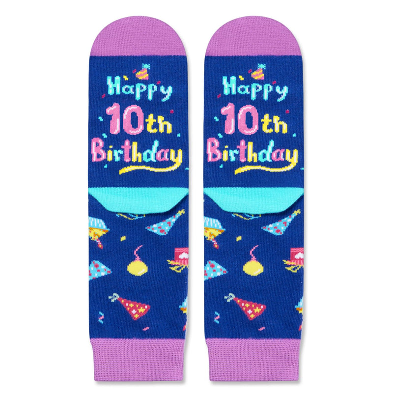 10 Year Old Birthday Gifts Ideas for Girls - Socks for Kids Age 10, Presents for 10 Year Old Tween Boys, Happy Birthday Gift Box with Greeting Card