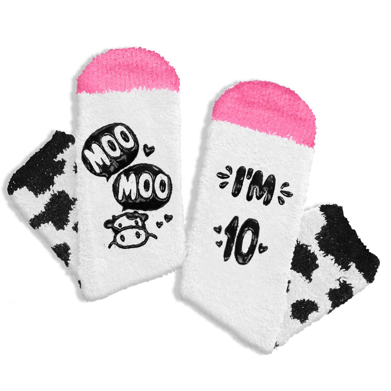 HAPPYPOP 10 Year Old Birthday Gifts for Girls - Socks for Kids Age 10, Presents for 10 Year Old Tween Girls with Greeting Card