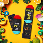 Funny Monkey Gifts for Men Women, Monkey Gifts for Monkey Lovers, Novelty Monkey Socks Crazy Socks Animal Socks