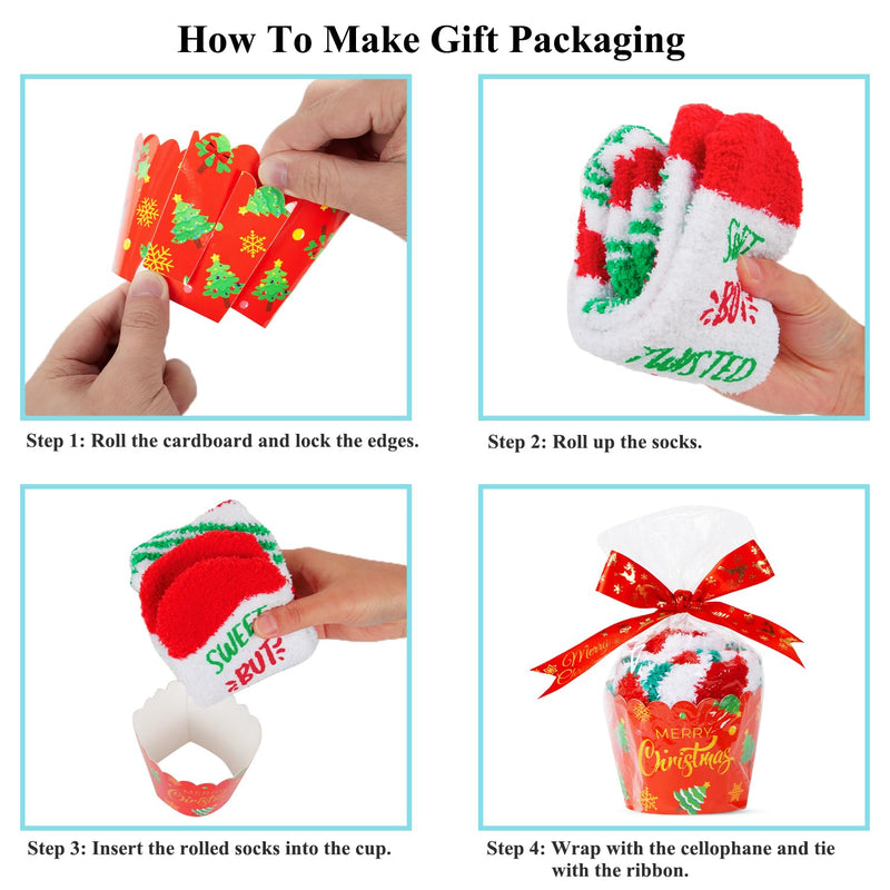 HAPPYPOP Christmas Gifts Kids Boys Girls - Candy Cane Stockings Stuffers, Xmas Candy Cane Socks 7-9 Years Old