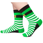 HAPPYPOP St. Patrick's Day Socks for Boy Girls - Irish Gifts, Shamrock Socks, Lucke Squad Green Socks, St Patricks Day Gifts 7-9 Year Old With Greeting Card