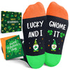 HAPPYPOP St. Patrick's Day Socks for Boy Girls - Shamrock Socks, Lucky Squad Green Socks, St Patricks Day Gifts 7-9 Year Old With Greeting Card