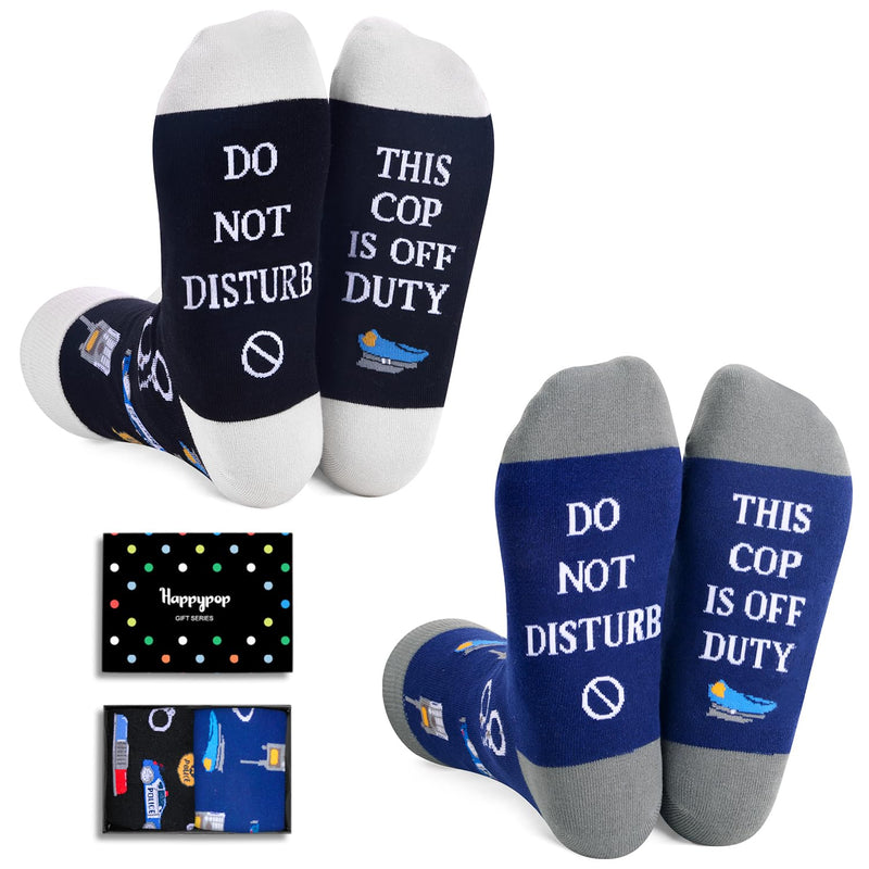 Police Gifts Police Officer Gifts For Cops - Police Retirement Gifts Police Chief Gifts, Police Cop Socks 2 Pack