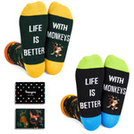 Funny Monkey Gifts for Monkey Lovers, Monkey Gifts for Men Women, Novelty Animal Socks for Teens, Monkey Stocking Stuffers