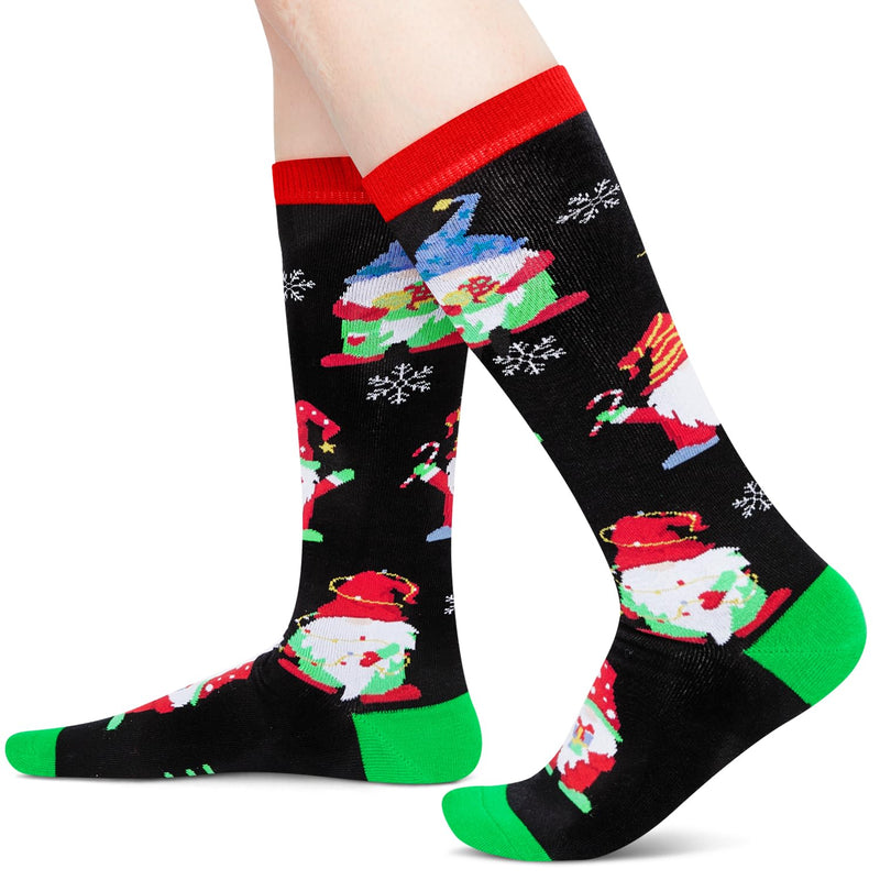 Christmas Gifts Stocking Socks for Women - Christmas Knee High Santa Gnome Socks Secret Santa Xmas Stocking Stuffers for Teen Girls