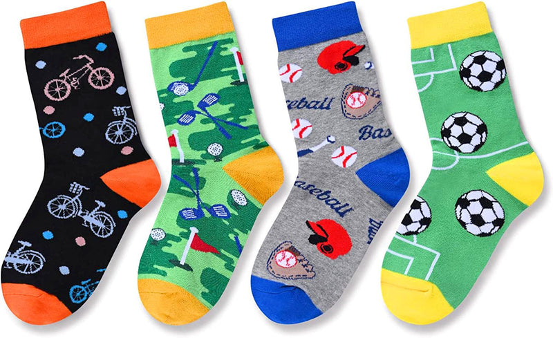 Sports Gifts for Teen Boys 13-18 Years - Soccer Bicycle Bike Baseball Golf Gifts, Crazy Socks For Kids Boys Girls