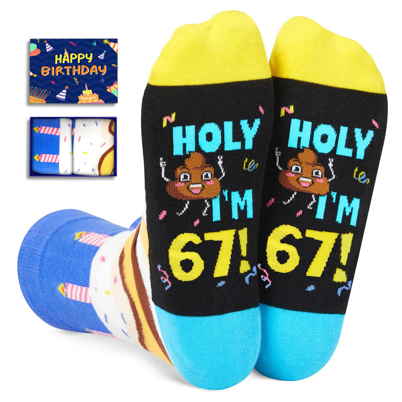 67th Birthday Gifts for Male Female, 67 Year Old Gifts for Her Him, Funny Gifts Socks for 67 Year Old Women Men