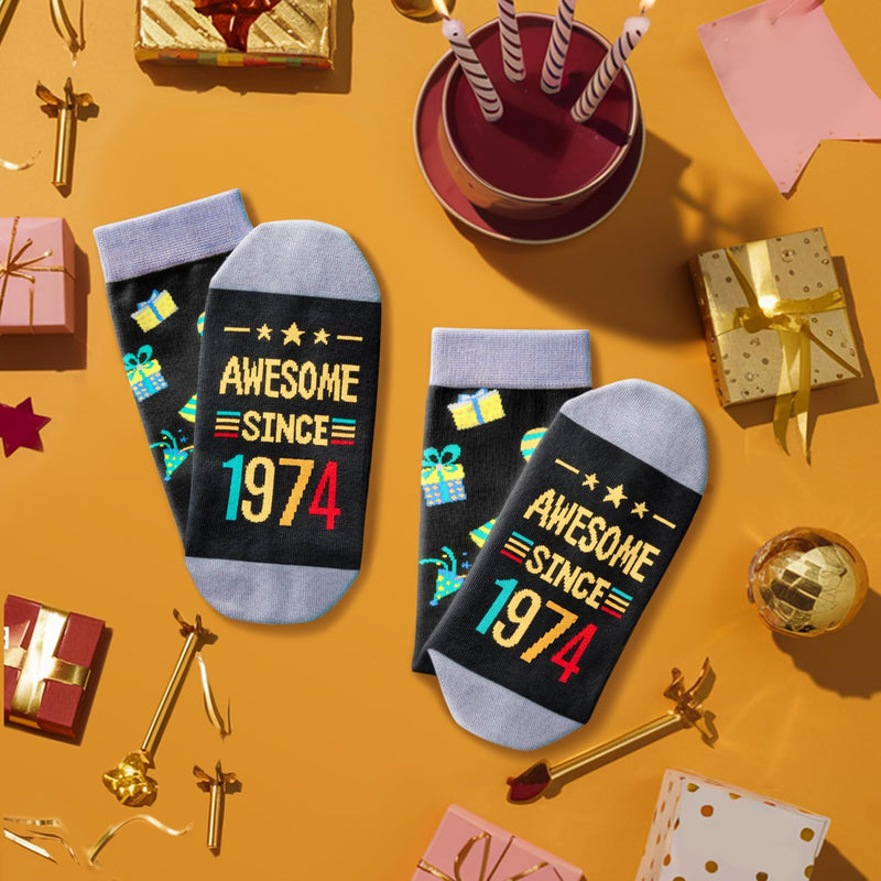 1974 Birthday Gift Ideas for Men Women - Socks for 50 Year Old Middle Aged Man Woman, Best Gifts for 50 Year Olds, 50th Birthday Gifts for Him Her