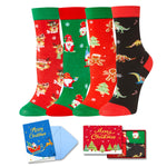 Christmas Gifts Stocking Socks for Boy Girl - Gnome Reindeer Xmas Socks for Kids with Greeting Card 4-6 Years