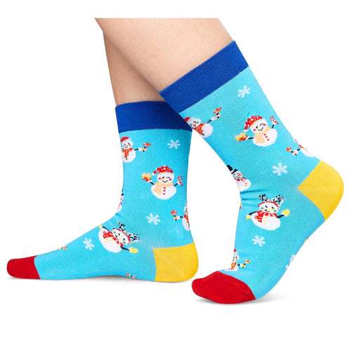 Christmas Gifts Stocking Socks for 7-9 Years Girl Boy- Snowman Socks Xmas Stocking Stuffers for Kids