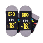 HAPPYPOP 18th Birthday Gifts Ideas for Boys - Socks for Teens Age 18, Presents for 18 Year Old Young Adult, Birthday Gift Box with Greeting Card