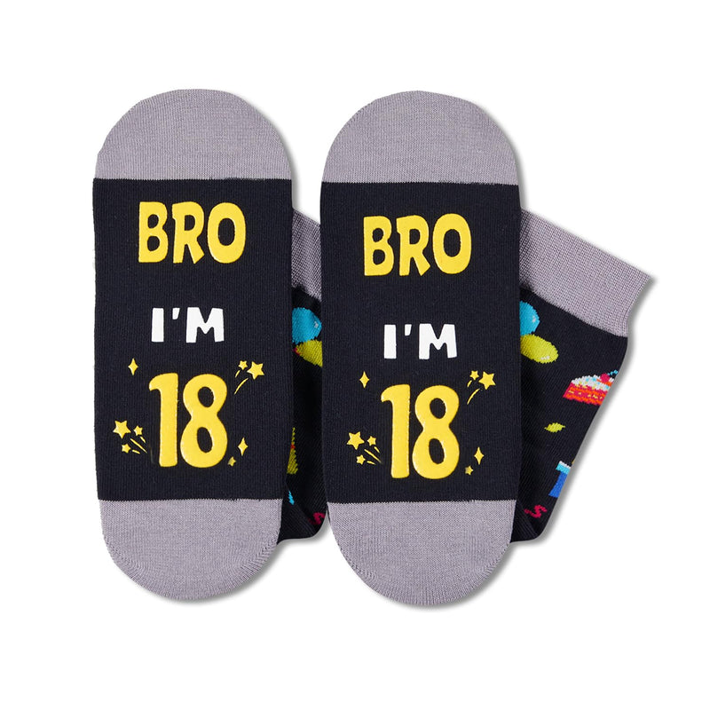 HAPPYPOP 18th Birthday Gifts Ideas for Boys - Socks for Teens Age 18, Presents for 18 Year Old Young Adult, Birthday Gift Box with Greeting Card