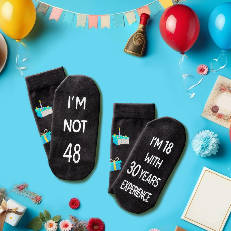 48th Years Old Birthday Gifts for Men - Socks for 48 Year Olds, Gift Ideas for 48 Year Old Man Woman, 48th Birthday Gifts