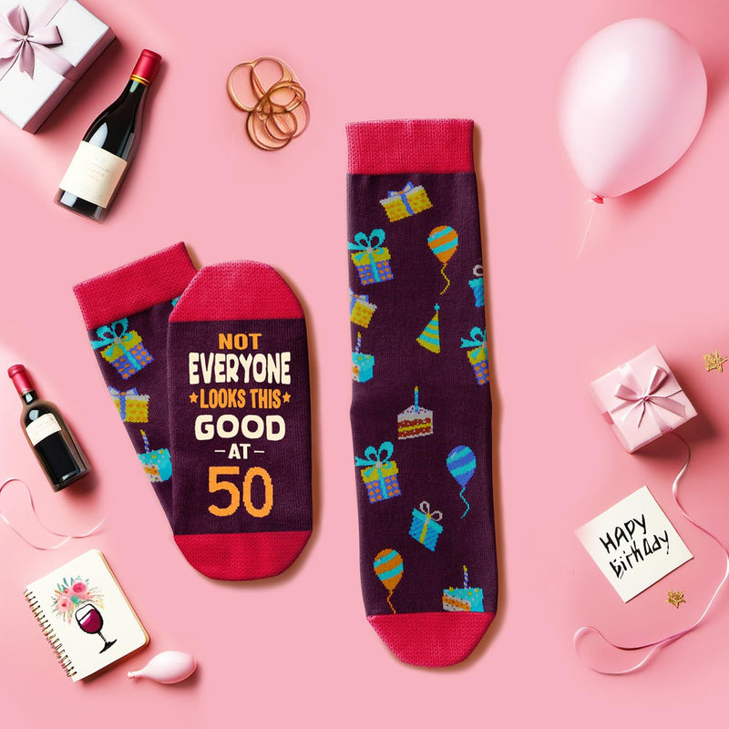 50th Birthday Gifts Ideas for Women Men - Socks for 50 Year Old Middle Aged Woman Man, Best Gifts for 50 Year Olds, 50 Year Old Birthday Gifts for Her Him