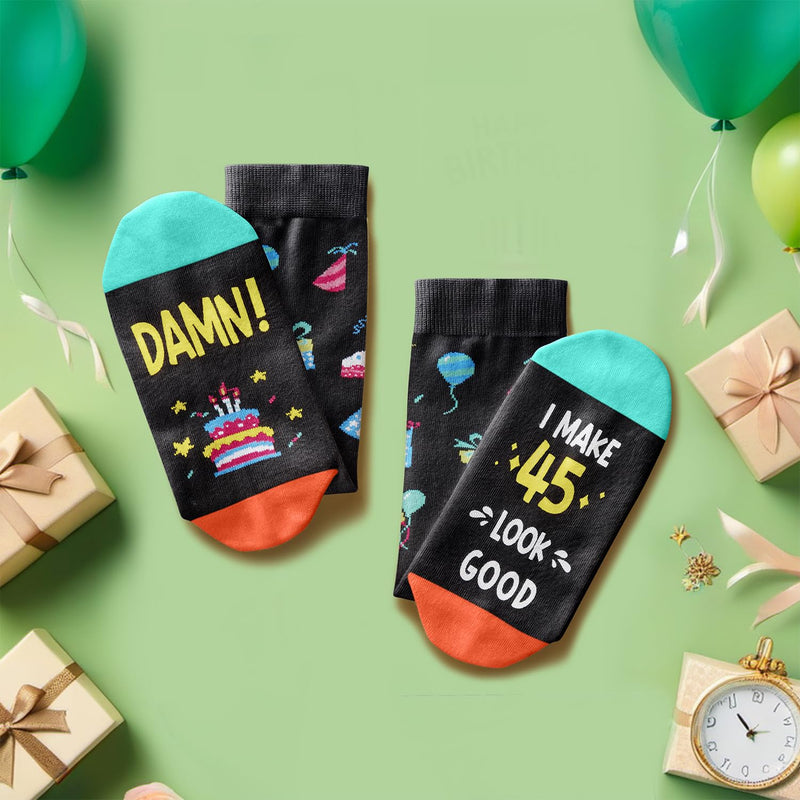 45th Years Old Birthday Gifts - Gifts for Guys in Their 45s, 45th Birthday Socks for Men Women, Gift Ideas for 45 Year Old Man Woman