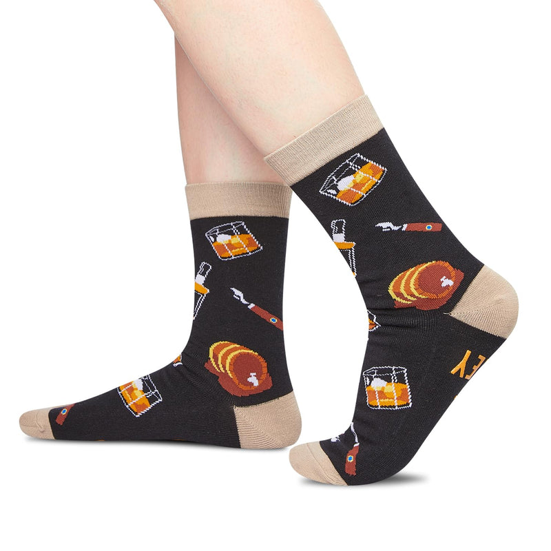 HAPPYPOP Whiskey Gifts for Men Women - Funny Gifts for Whiskey Lovers, Whiskey Socks for Drink Lovers Stocking Stuffers