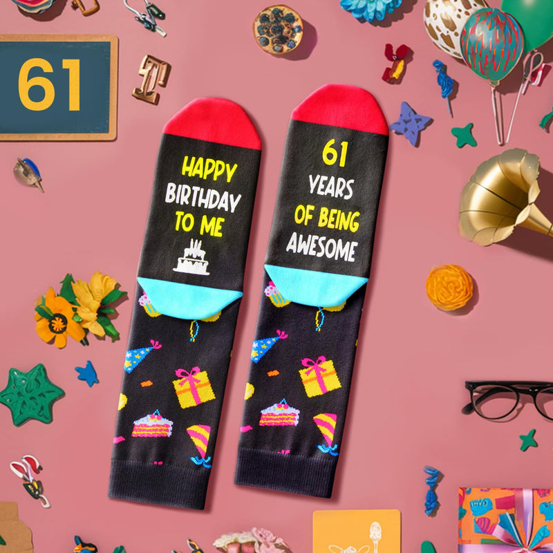 61st Birthday Gifts Ideas Socks - Cool Gifts for 61 Year Old Man Woman, Gifts for Men Women in Their 61s