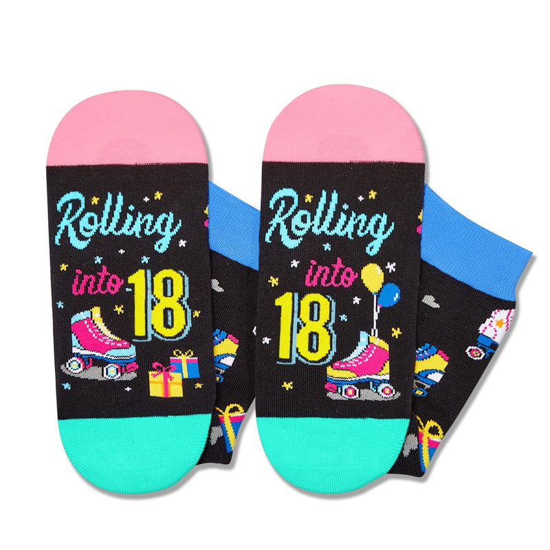 HAPPYPOP 18th Birthday Gift Ideas for Teen Girls - Socks for Teens Age 18, Presents for 18 Year Old Boy, Birthday Gift Box with Greeting Card