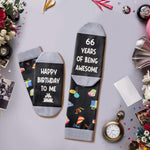 66th Birthday Gift Ideas for Men Women - Socks for 66 Year Old Middle Aged Man Woman, Best Gifts for 66 Year Old Him Her Male Female