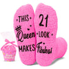 HAPPYPOP 21st Years Old Birthday Gifts - Socks for 21 Year Olds, Best Gifts for 21 Year Old Woman Girl, Gift Ideas for 21 Year Olds