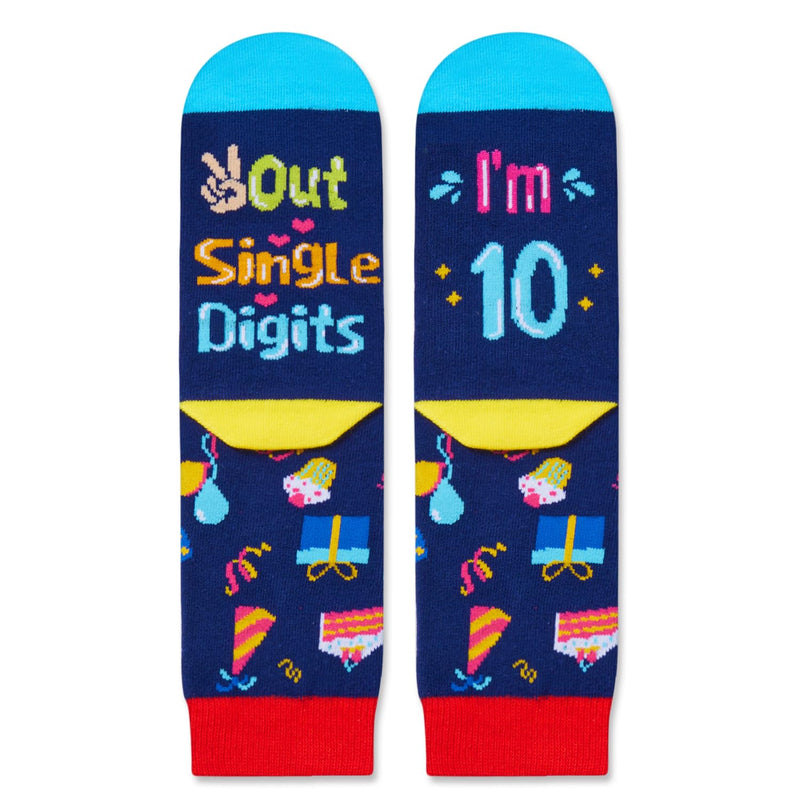 10 Year Old Birthday Gifts Years Old - Gifts for Tween Girls Boys Age 10, Presents for 10 Year Olds, Kid Socks Age 10, Birthday Gift Box with Greeting Card