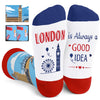 Funny London Gifts Britisher Gifts; Travel Traveler Gifts for Men Women, Travel Britisher London Socks