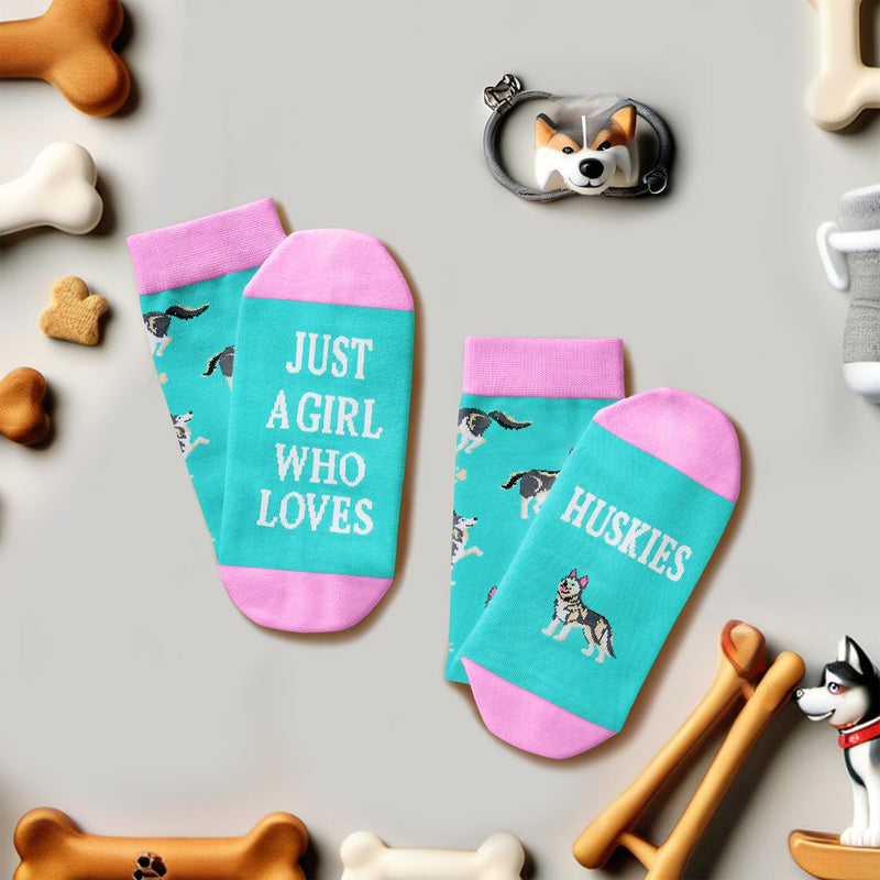 Funny Huskies Socks for Girls - Crazy Gifts Silly Fun Weird Gifts Huskies Gifts