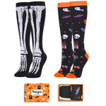 Halloween Socks Spooky Gifts For Boys Girls - Halloween Gifts for Kids 10-12 Years Old Boys Girls Knee Skeleton Socks