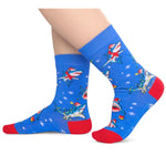 Christmas Gifts Stocking Socks for 10-12 Years Boys Girls - Shark Ocean Animal Socks Greeting Card for Kids