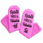 HAPPYPOP Retirement Gifts Ideas Socks for Women - Retired Socks Fuzzy Socks, Retirement Gifts for Women Retired Queen Gifts